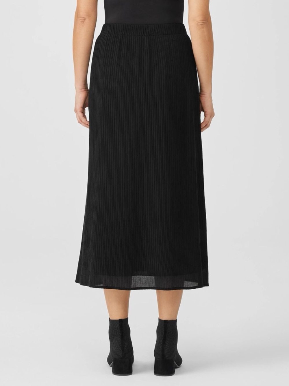 Eileen Fisher Accordion Silk Jacquard Skirt